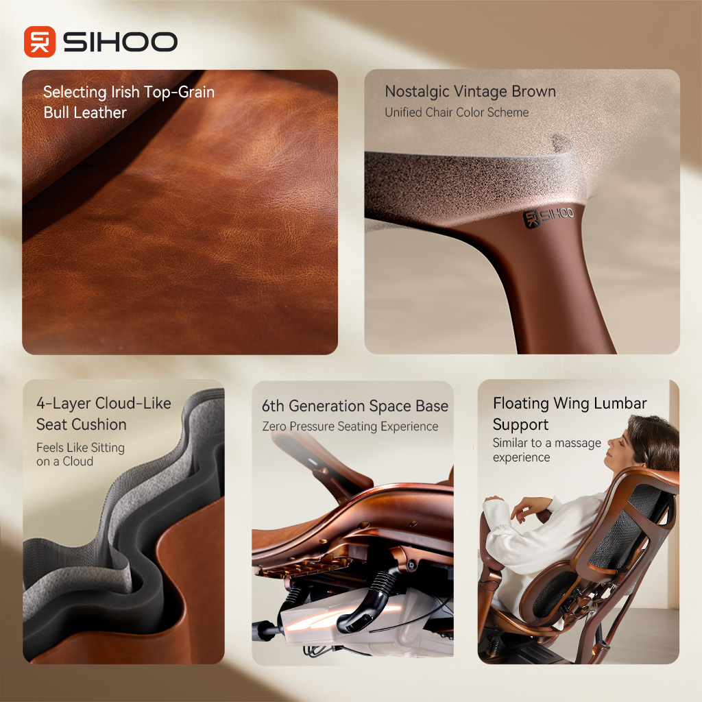 עור פר Top-Grain נבחר מאירלנד — SIHOO S300L